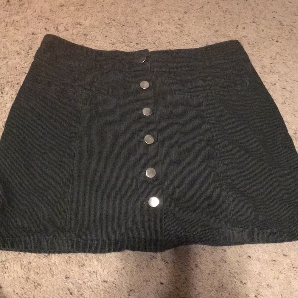 Green corduroy skirt